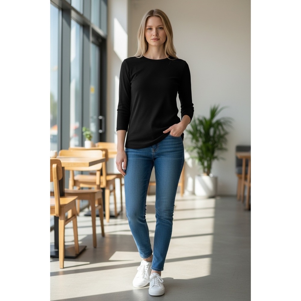Poof! Black‎ Long Sleeve Women's Top